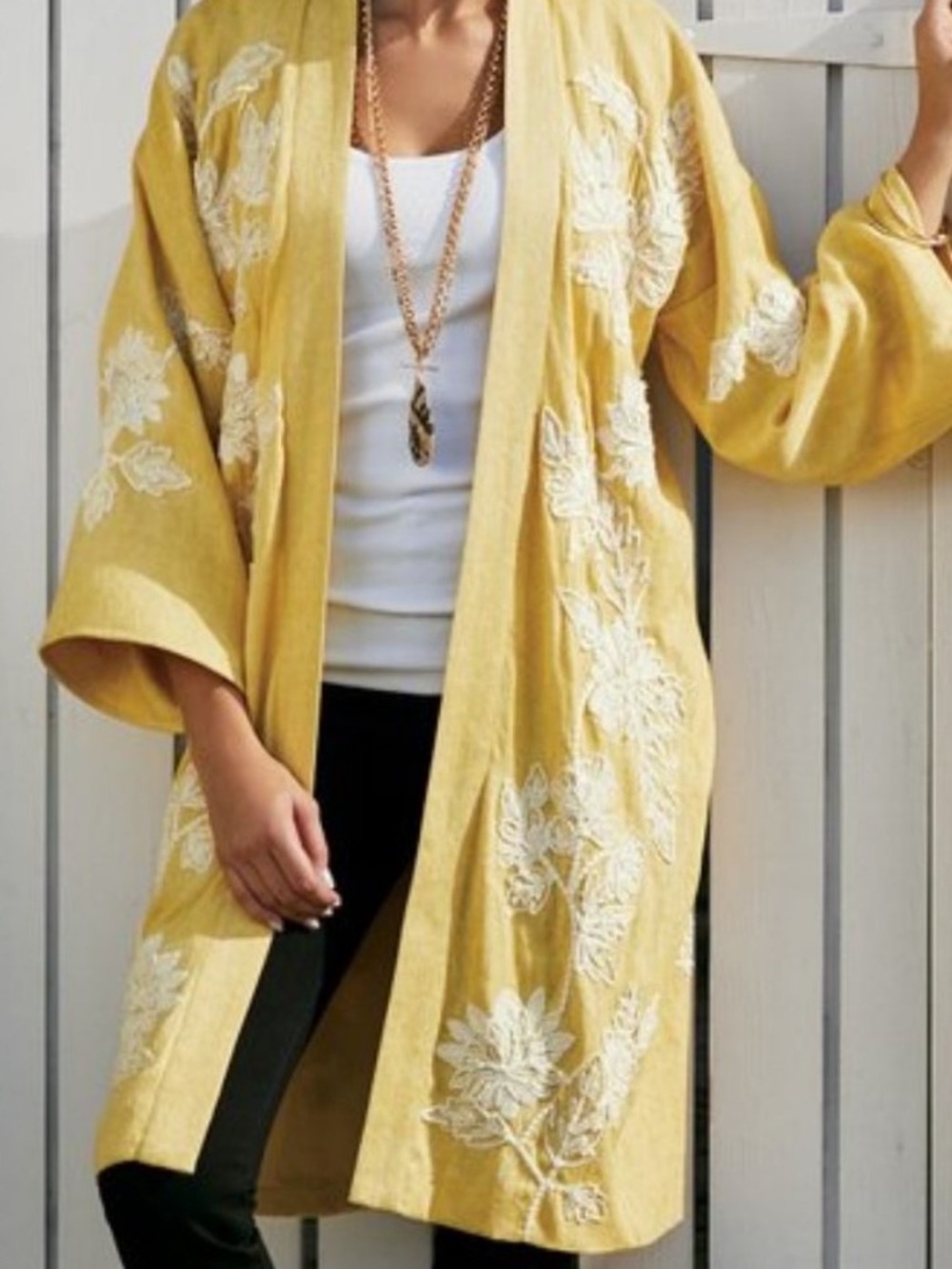 Soft Surroundings Tattan Park Topper Yellow OS